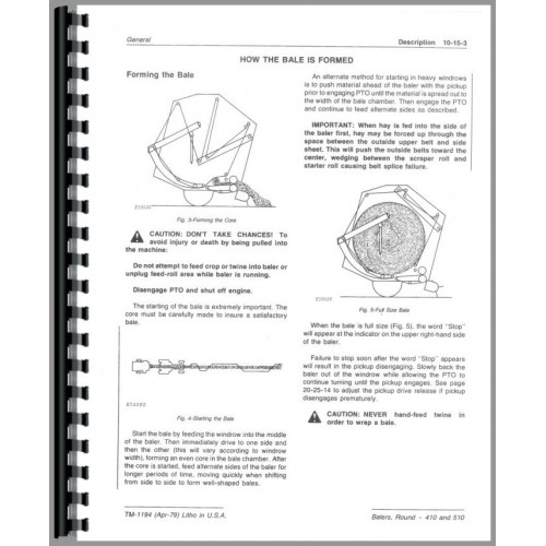 john deere 510 round baler service manual